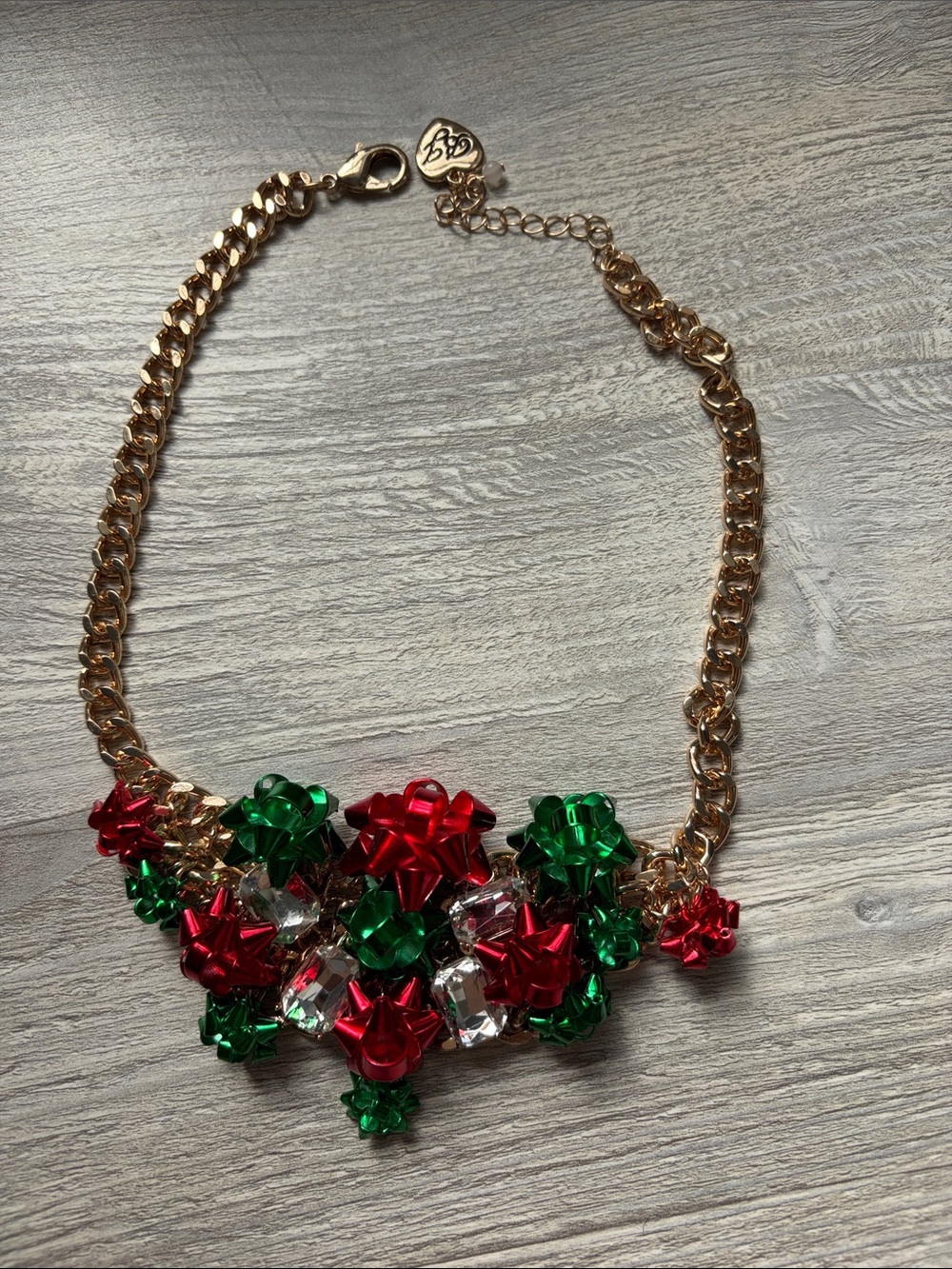 Festive Red & Green Crystal Statement Necklace - Betsey Johnson